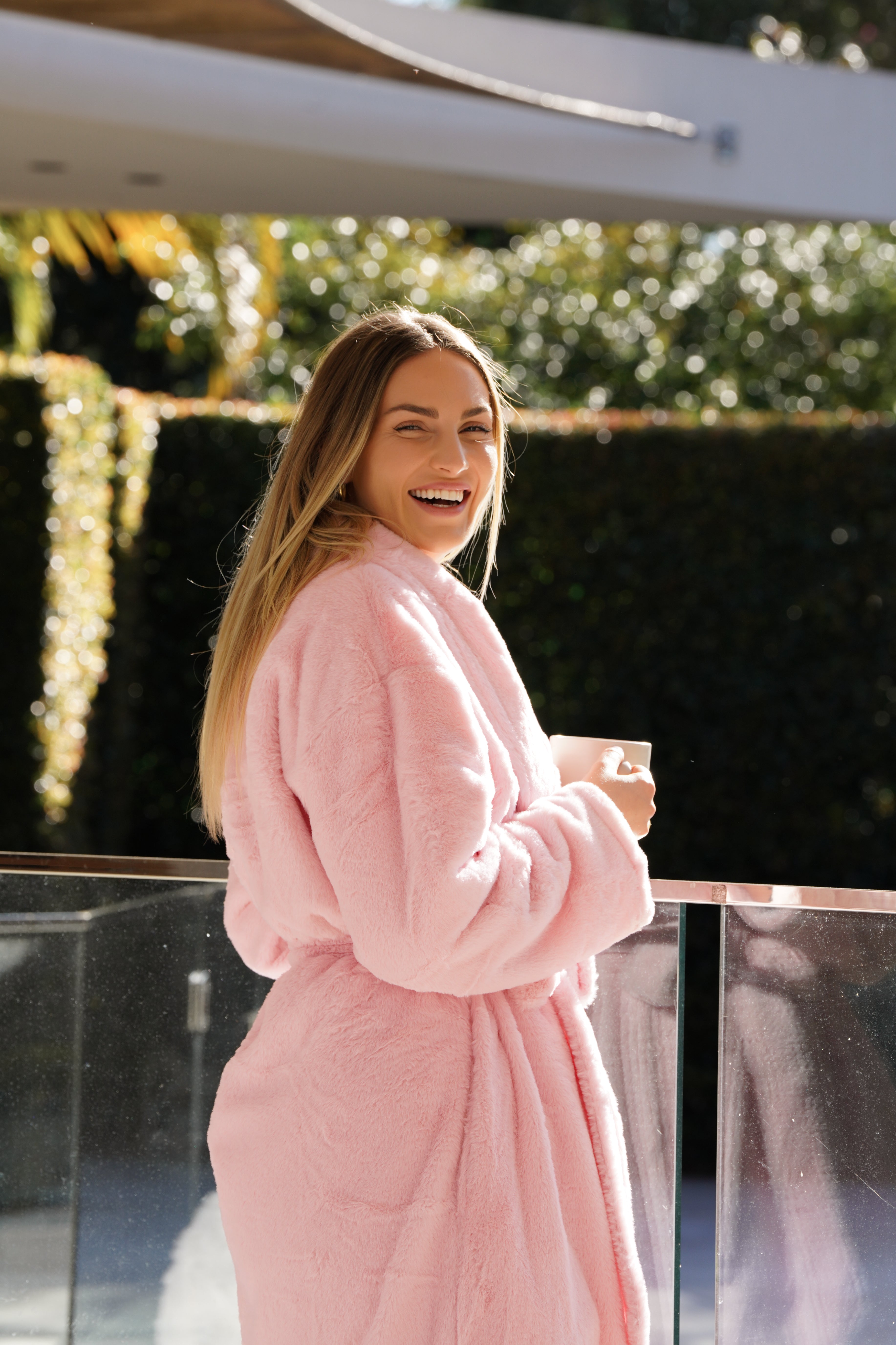 Signature Faux Fur Robe Blush